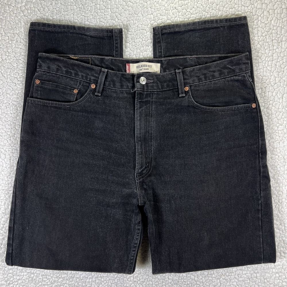 VTG Levi's 550 Relaxed Jeans Men's 38x32 USA Made Black Streetwear Grunge Y2K